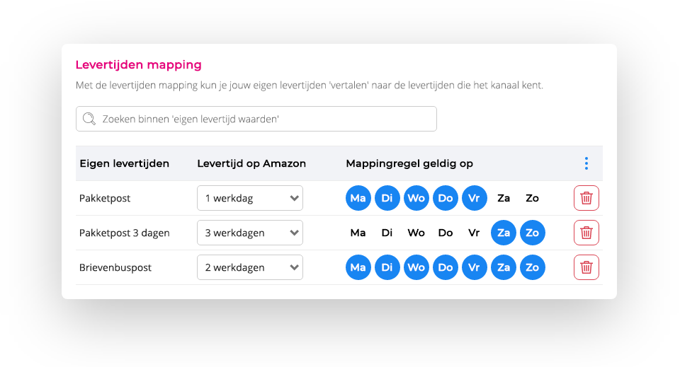 levertijden-mapping-effectconnect - NL